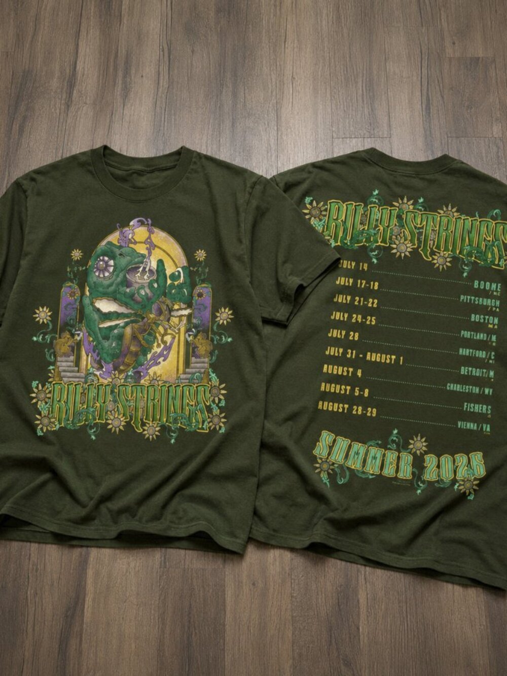 Billy Strings Summer 2026 Cicada Rider Double Sided Tour T-Shirt